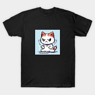 Angry cat in pixel art T-Shirt